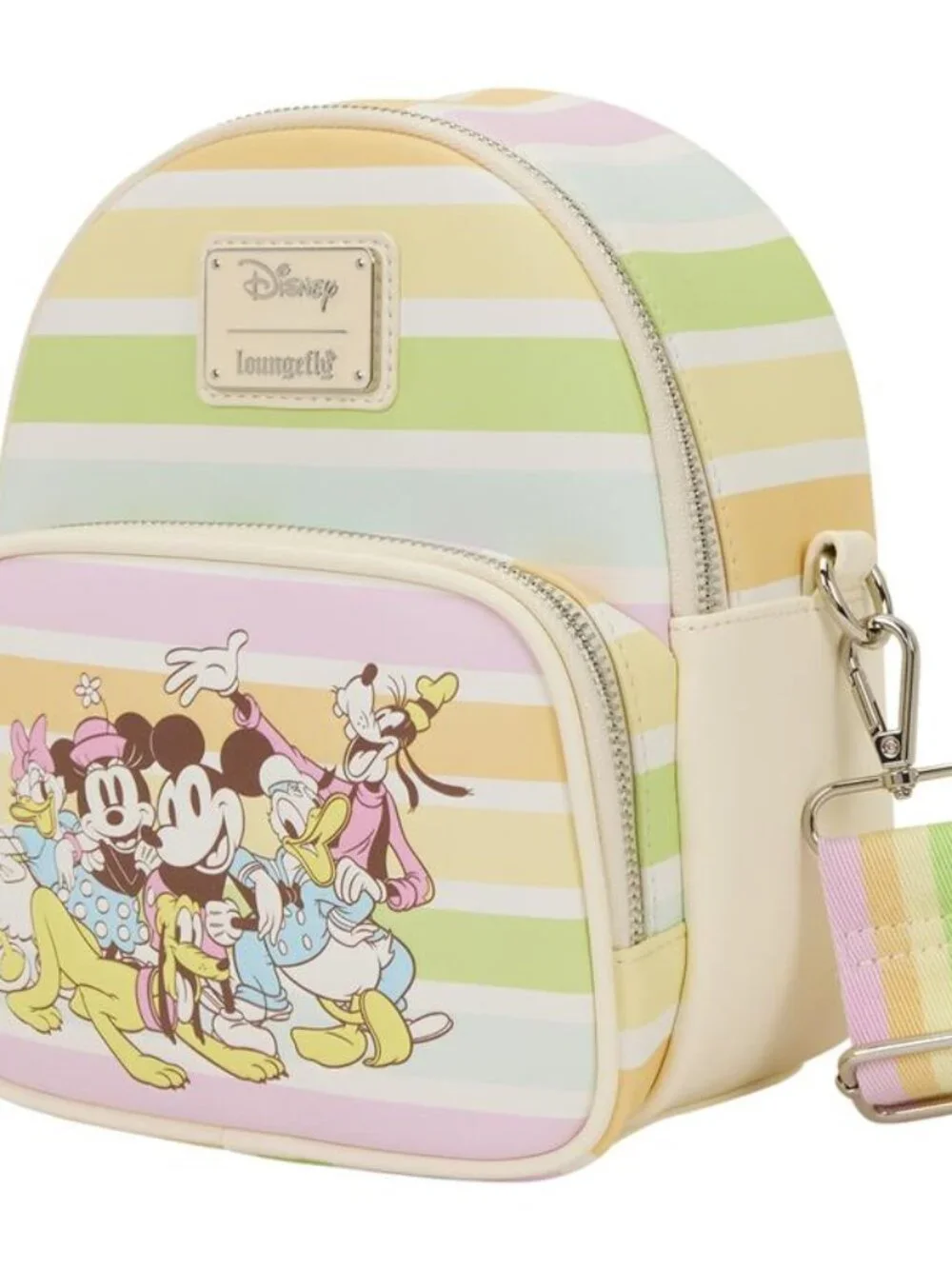 Loungefly Disney Mickey & Friends Rainbow Stripe Convertible Backpack NWT
